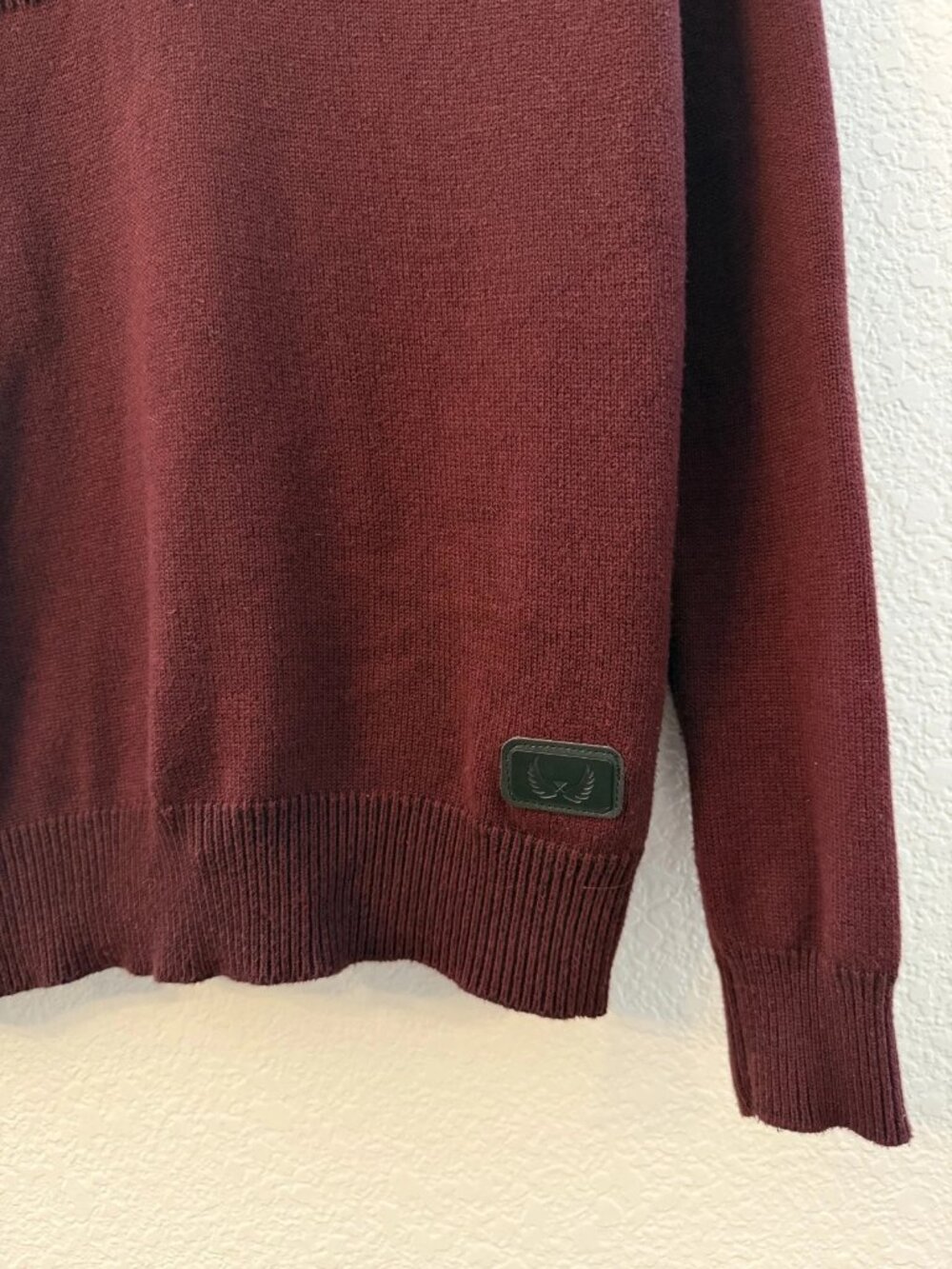 Nick Danger Hoodie - Mens L - Red Waffle Knit Hooded Pullover Sweater Sweatshirt - Picture 4 of 8